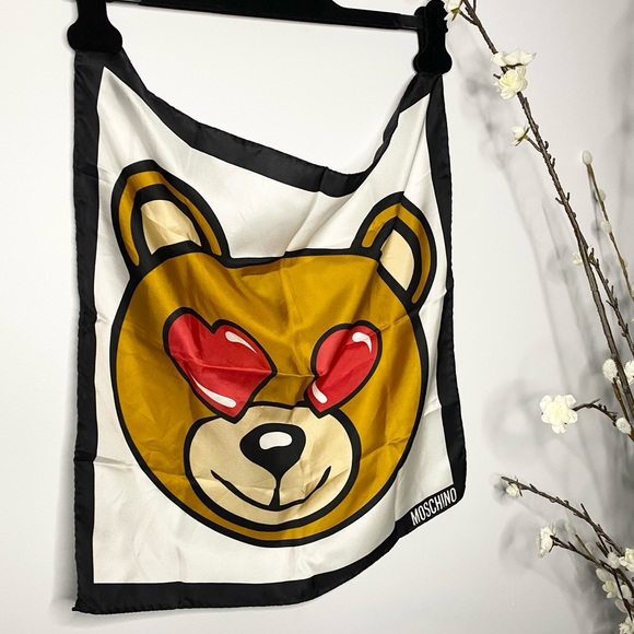 🐻 MOSCHINO 100% Silk Scarf 🐻 - Picture 2 of 4